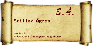 Stiller Ágnes névjegykártya